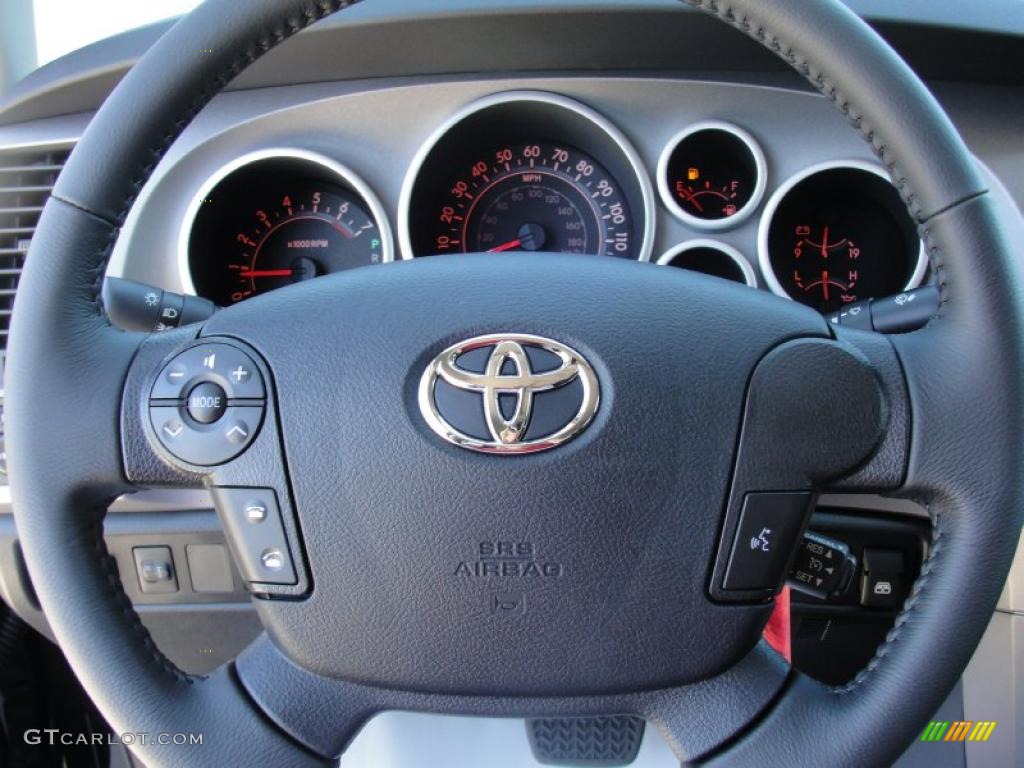 2011 Toyota Tundra TRD CrewMax Black Steering Wheel Photo #47631449