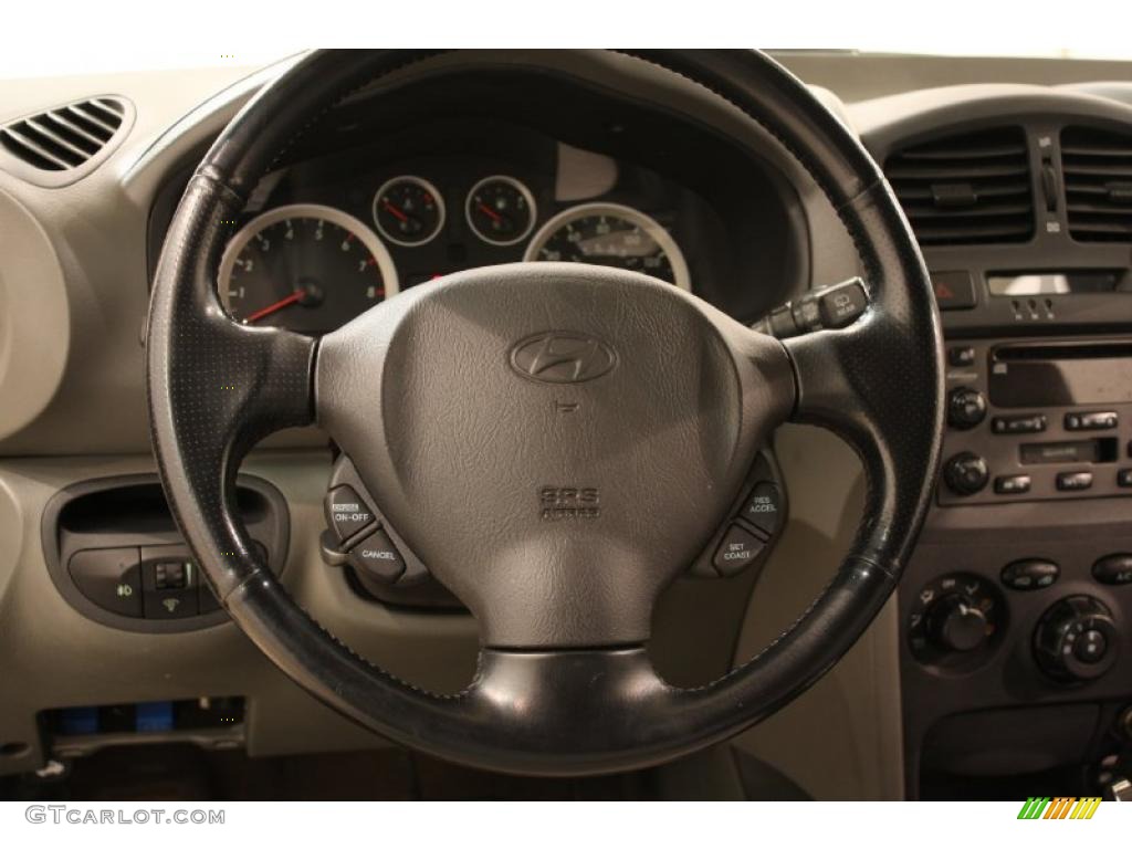 2005 Hyundai Santa Fe LX 3.5 Gray Steering Wheel Photo #47631464