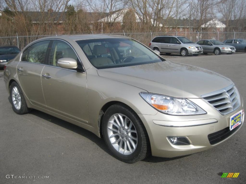 Champagne Beige Metallic 2009 Hyundai Genesis 3.8 Sedan Exterior Photo #47636764