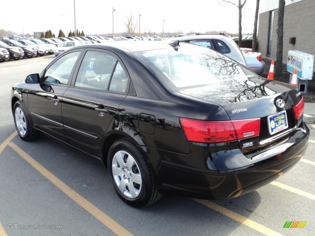 2009 Sonata GLS - Ebony Black / Gray photo #7