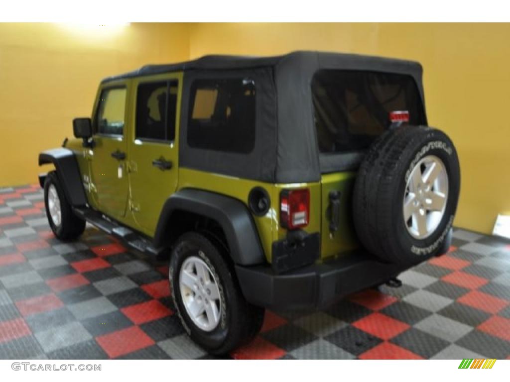 2008 Wrangler Unlimited X 4x4 - Rescue Green Metallic / Dark Slate Gray/Med Slate Gray photo #3