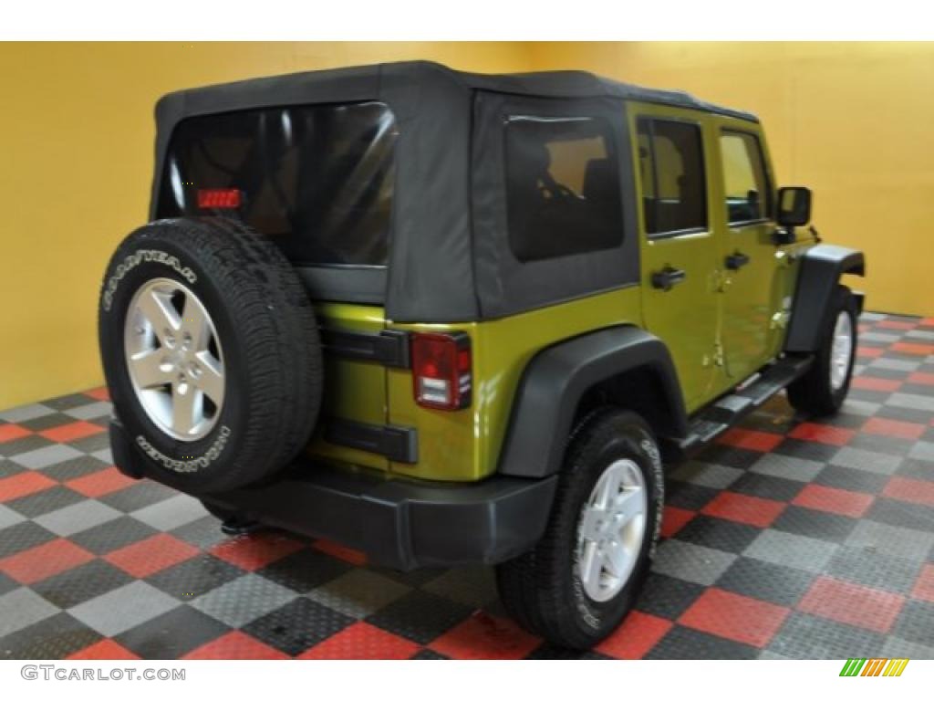 2008 Wrangler Unlimited X 4x4 - Rescue Green Metallic / Dark Slate Gray/Med Slate Gray photo #4