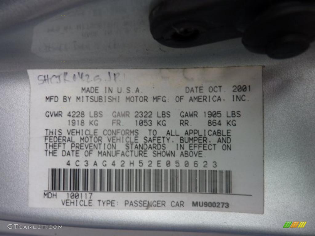 2002 Chrysler Sebring LX Coupe Info Tag Photo #47639530