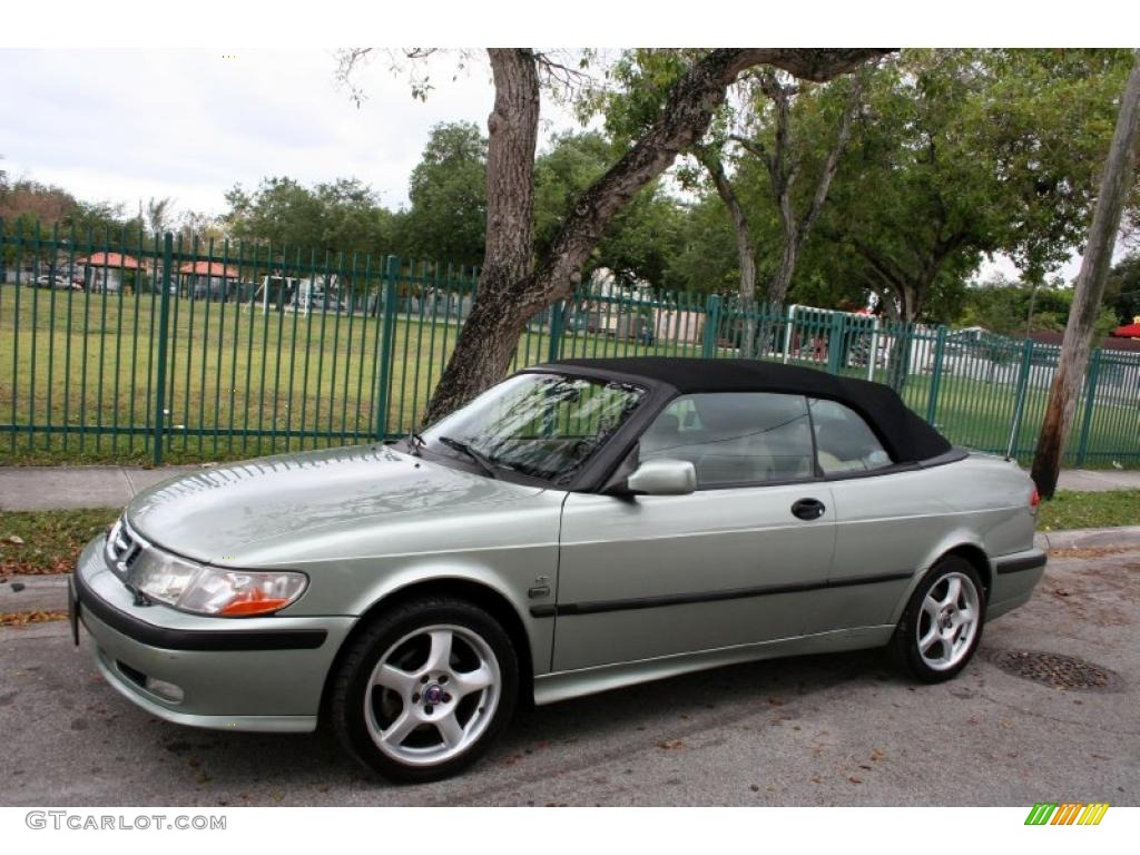 2000 9-3 SE Convertible - Sun Green Metallic / Warm Beige photo #2