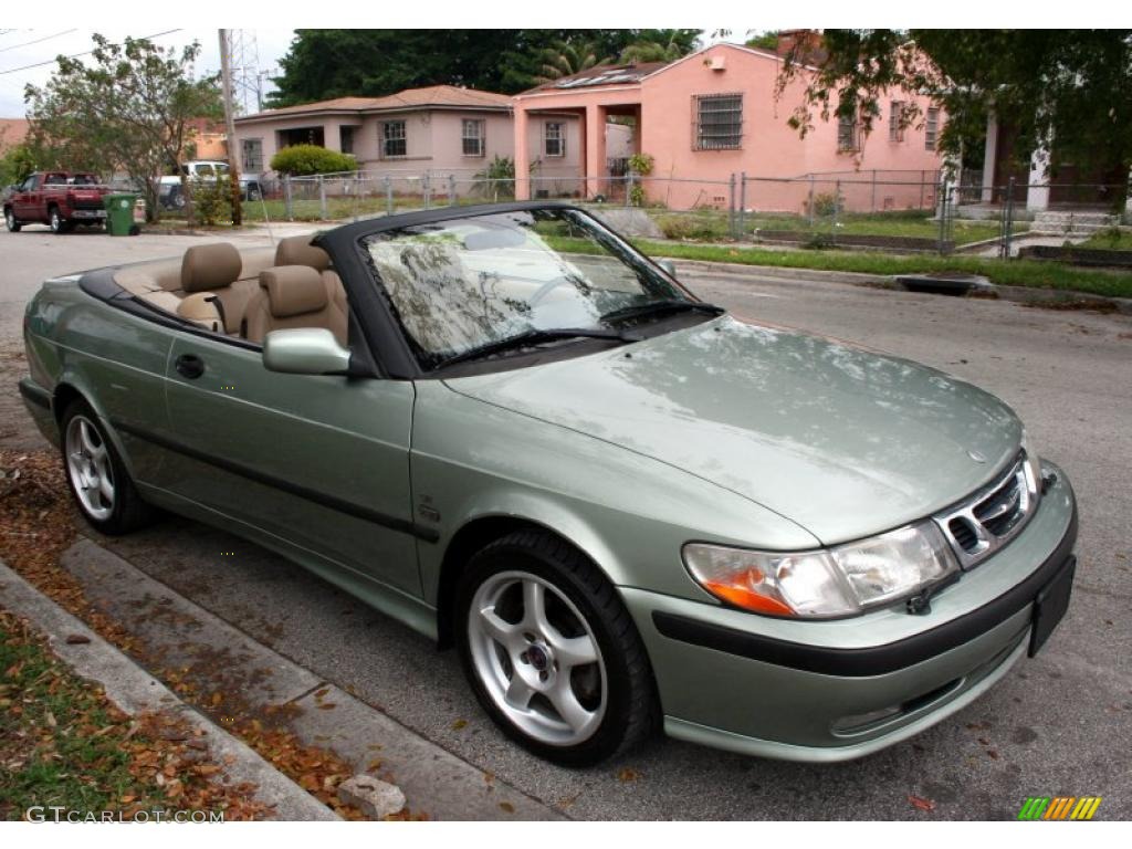 2000 9-3 SE Convertible - Sun Green Metallic / Warm Beige photo #15