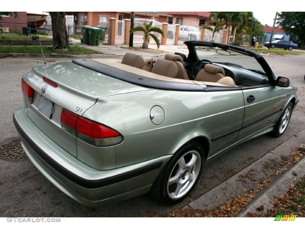2000 9-3 SE Convertible - Sun Green Metallic / Warm Beige photo #18