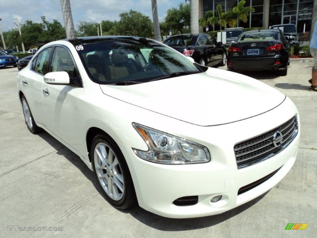 Winter Frost White 2009 Nissan Maxima 3.5 SV Sport Exterior Photo #47642401