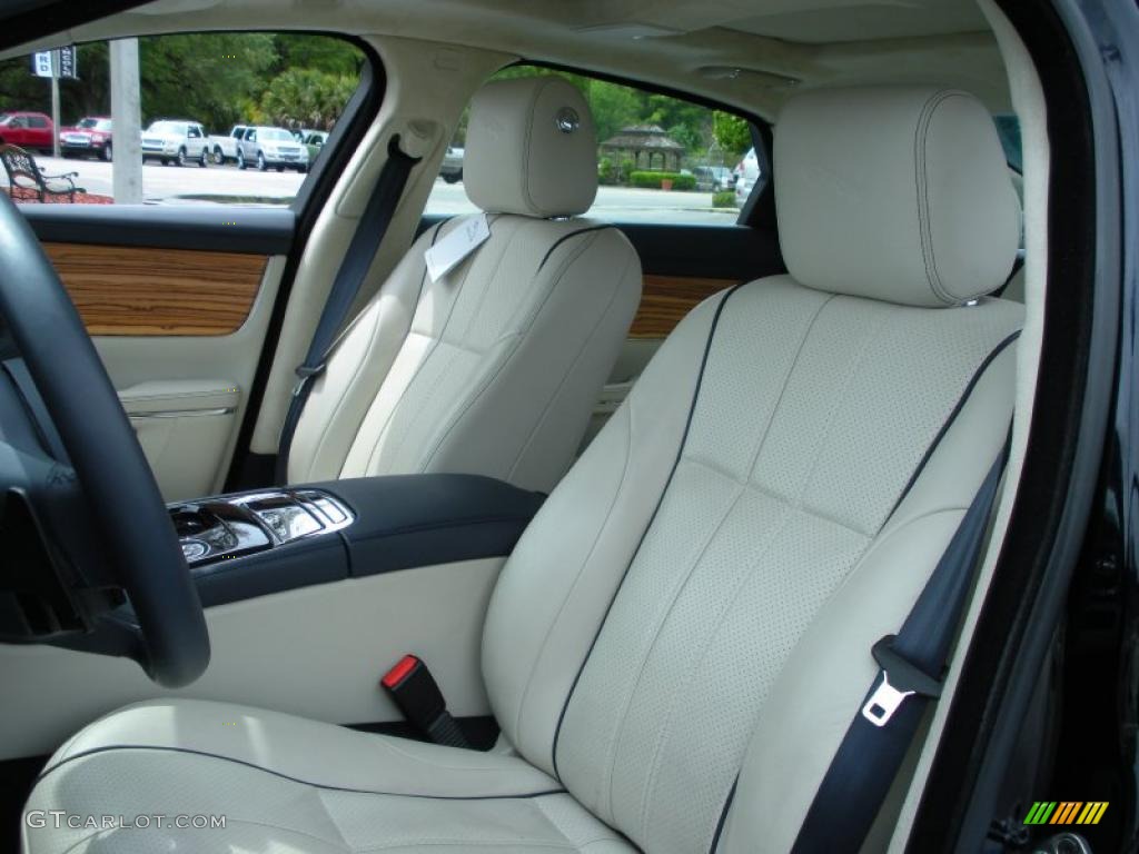 2011 XJ XJL Supercharged Neiman Marcus Edition - Celestial Black Metallic / Butter Soft Ivory/Navy Blue w/Satin Zebrano Wood photo #12