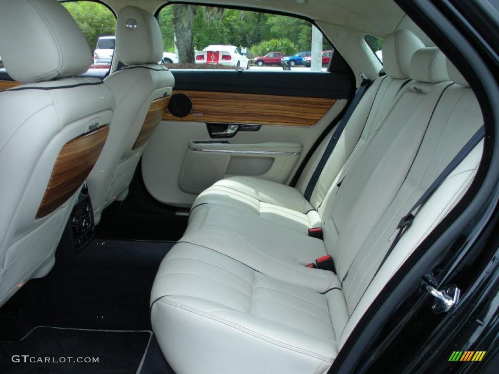 Butter Soft Ivory/Navy Blue w/Satin Zebrano Wood Interior 2011 Jaguar XJ XJL Supercharged Neiman Marcus Edition Photo #47645356