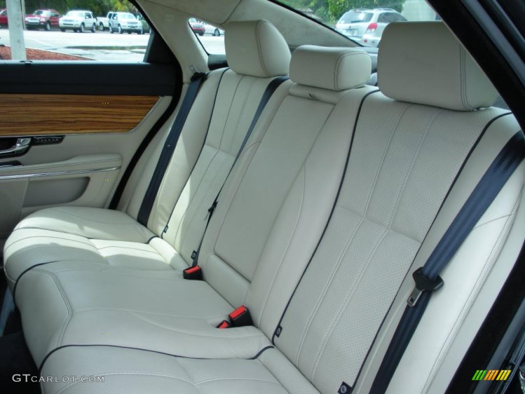 Butter Soft Ivory/Navy Blue w/Satin Zebrano Wood Interior 2011 Jaguar XJ XJL Supercharged Neiman Marcus Edition Photo #47645371