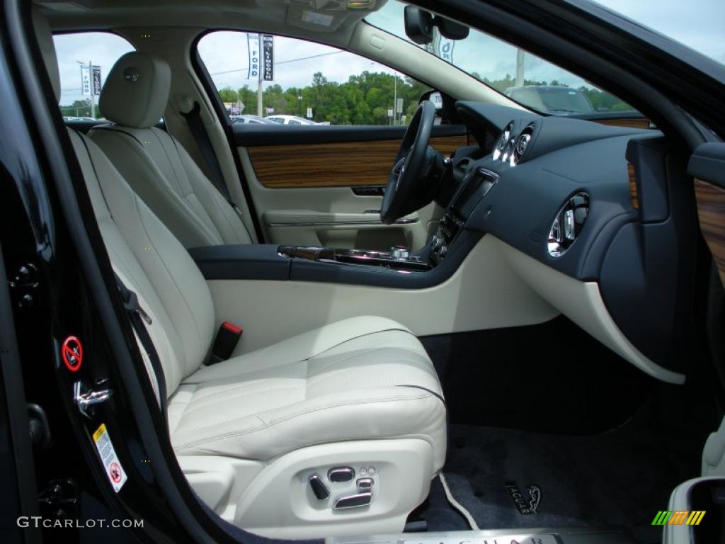 Butter Soft Ivory/Navy Blue w/Satin Zebrano Wood Interior 2011 Jaguar XJ XJL Supercharged Neiman Marcus Edition Photo #47645386