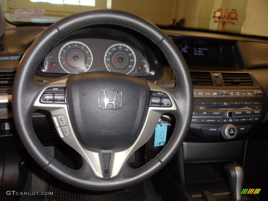 2010 Honda Accord EX-L Coupe Black Steering Wheel Photo #47647411