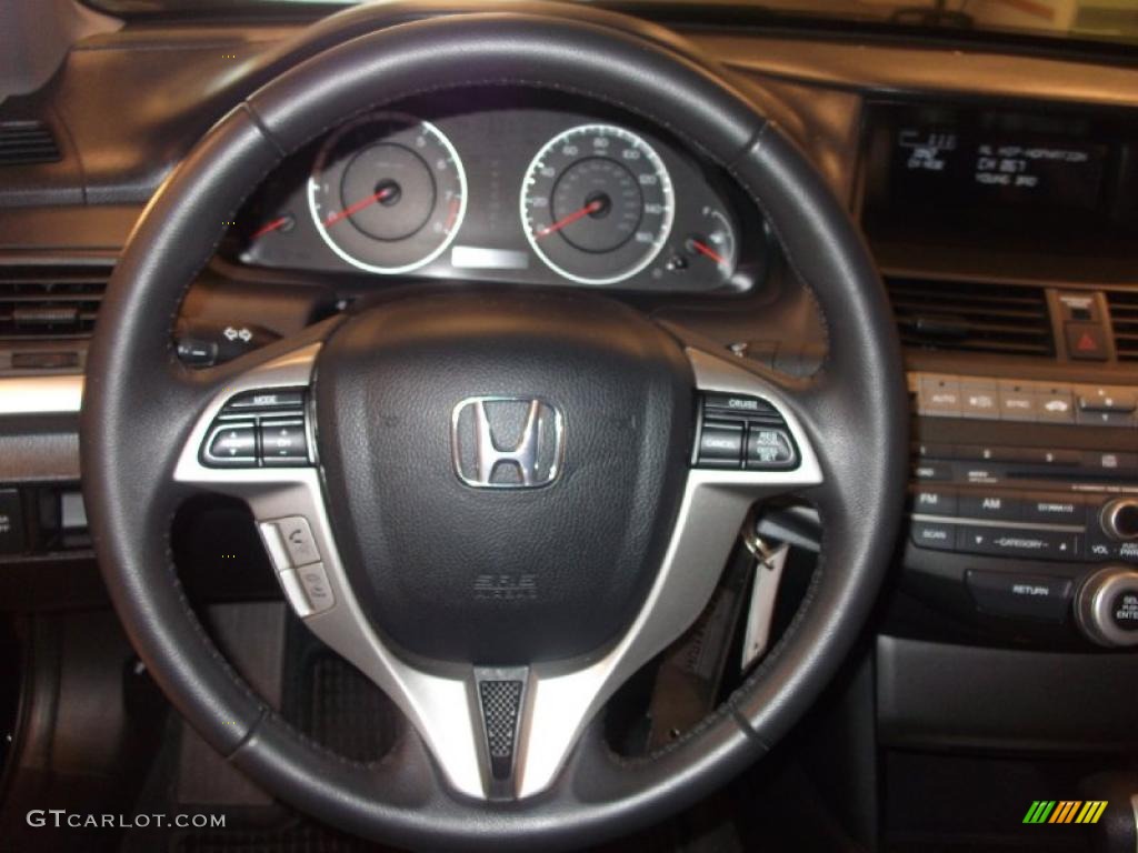 2010 Honda Accord EX-L Coupe Black Steering Wheel Photo #47647477