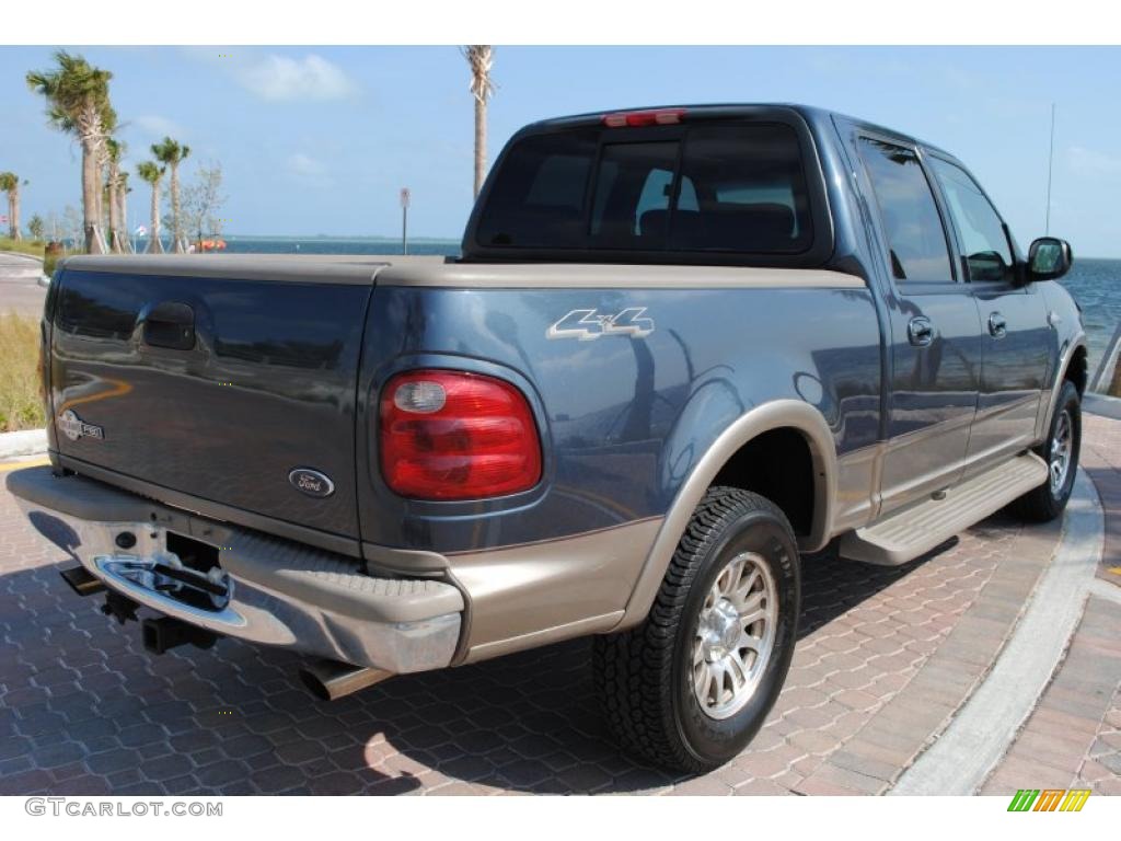 2002 F150 King Ranch SuperCrew 4x4 - Charcoal Blue Metallic / Castano Brown Leather photo #7