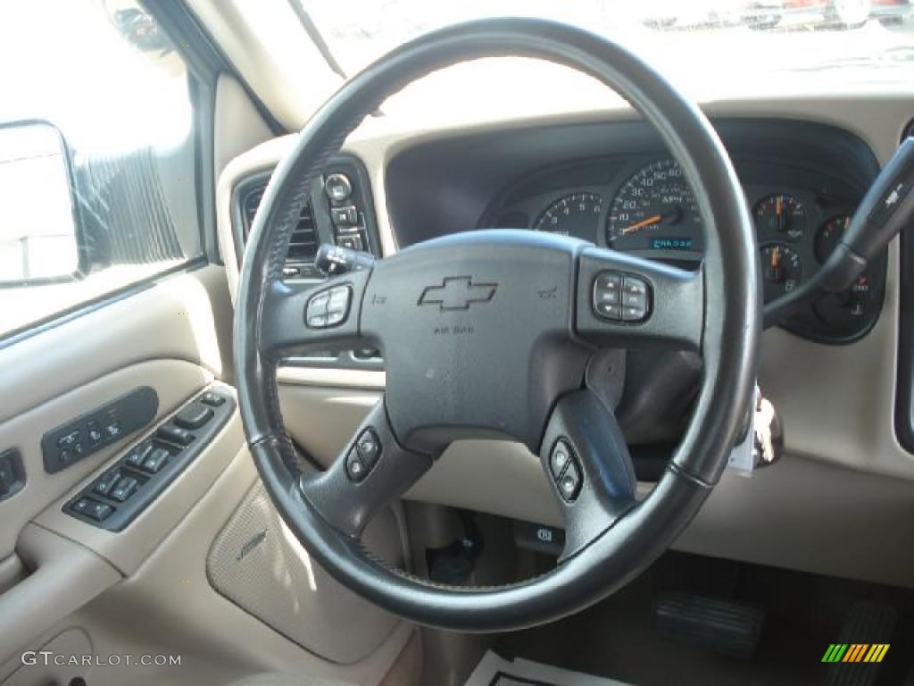 2004 Chevrolet Silverado 2500HD LT Crew Cab 4x4 Tan Steering Wheel Photo #47647909