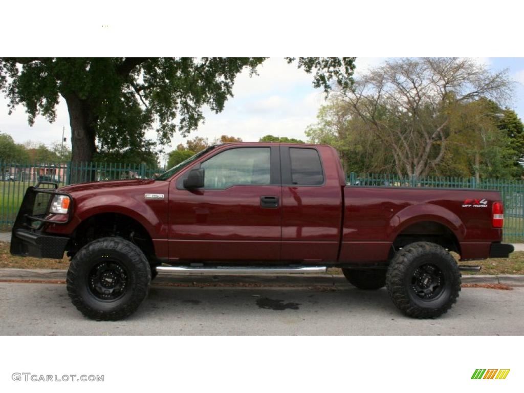 2006 F150 XLT SuperCab 4x4 - Dark Toreador Red Metallic / Medium/Dark Flint photo #3