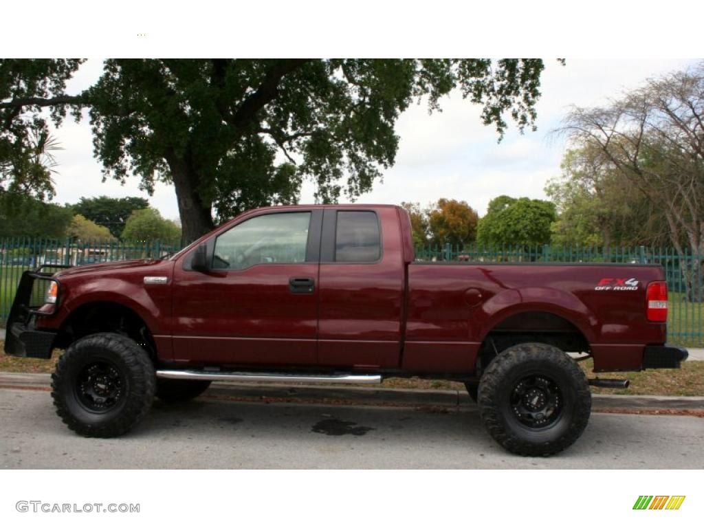 2006 F150 XLT SuperCab 4x4 - Dark Toreador Red Metallic / Medium/Dark Flint photo #4
