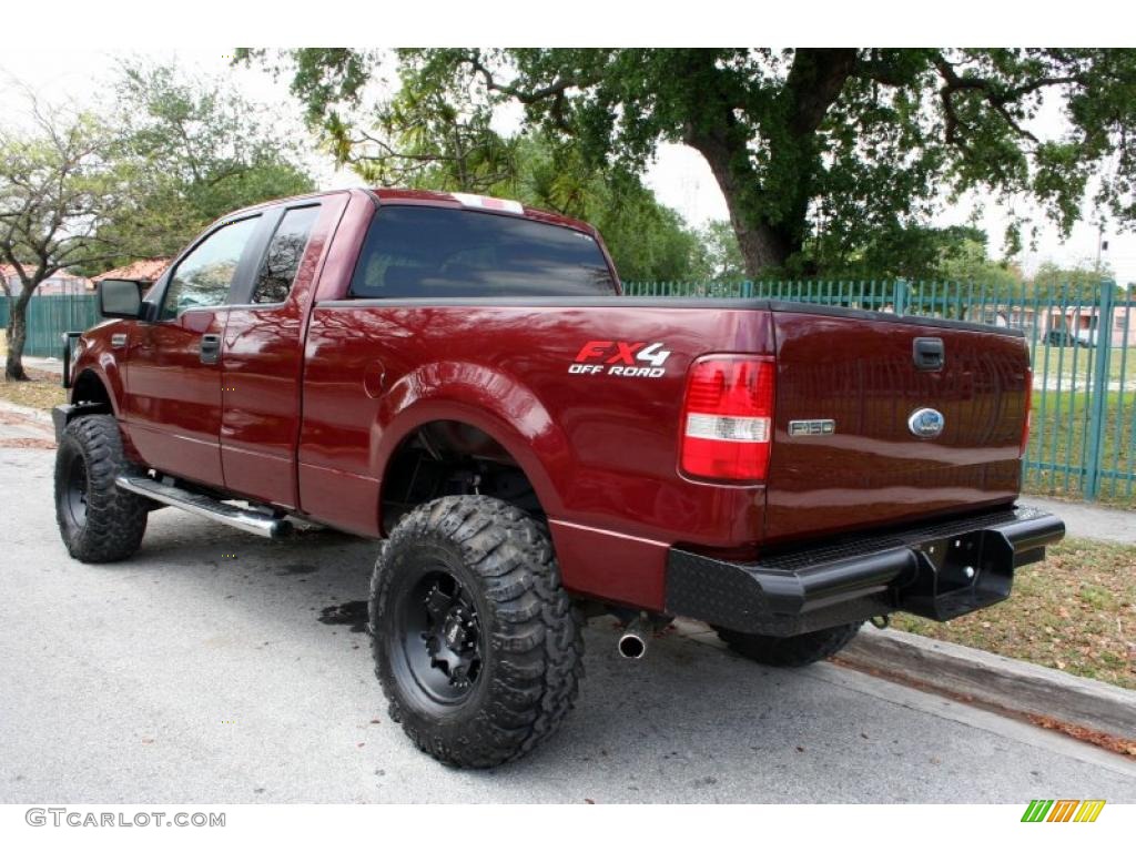 2006 F150 XLT SuperCab 4x4 - Dark Toreador Red Metallic / Medium/Dark Flint photo #8