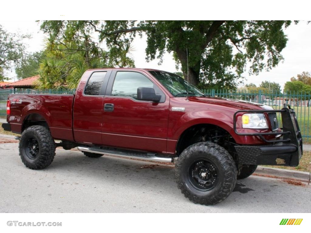 2006 F150 XLT SuperCab 4x4 - Dark Toreador Red Metallic / Medium/Dark Flint photo #13