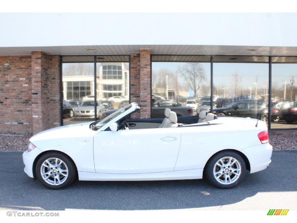 2008 1 Series 128i Convertible - Alpine White / Savanna Beige photo #3