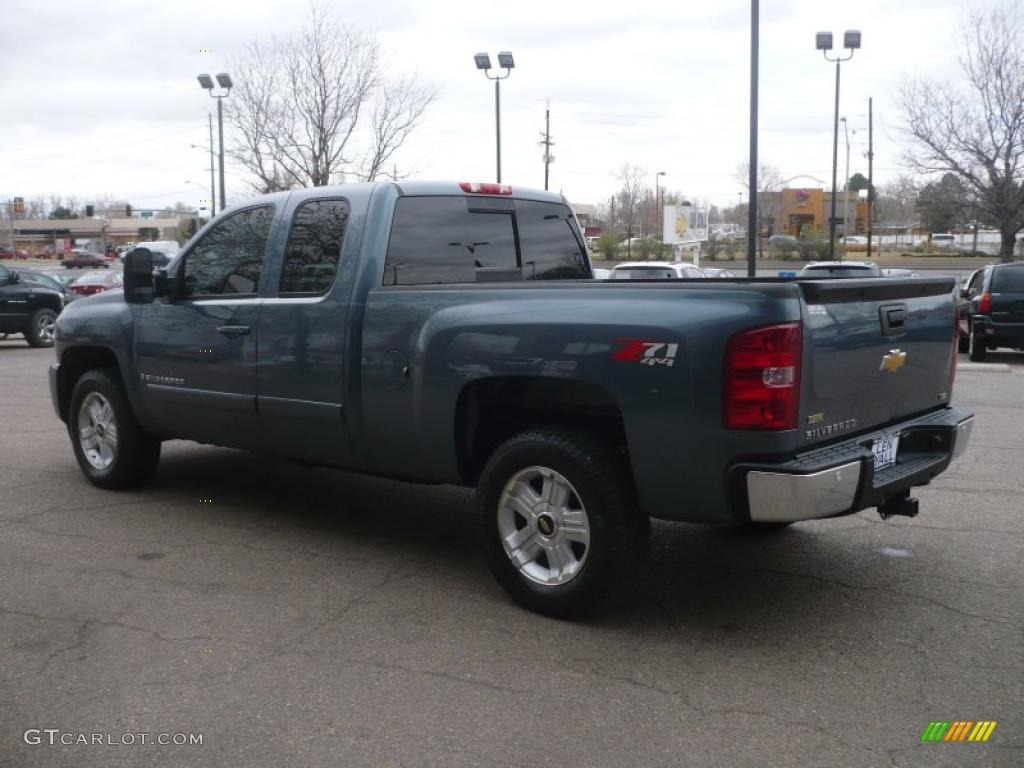 2008 Silverado 1500 LTZ Extended Cab 4x4 - Blue Granite Metallic / Light Titanium/Dark Titanium photo #4