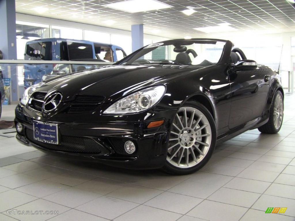 2008 SLK 55 AMG Roadster - Black / Black photo #1