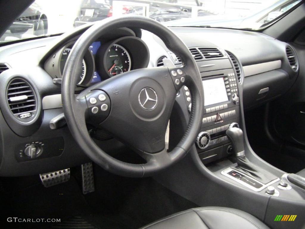 Black Interior 2008 Mercedes-Benz SLK 55 AMG Roadster Photo #47653237