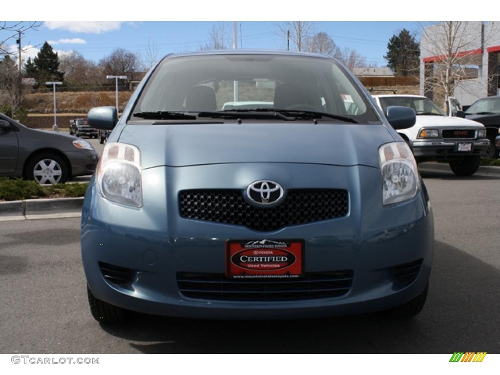 2007 Yaris 3 Door Liftback - Bayou Blue Metallic / Dark Charcoal photo #6