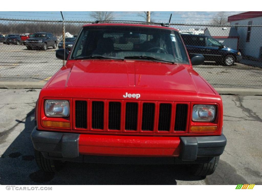 1999 Cherokee Sport 4x4 - Flame Red / Agate photo #2