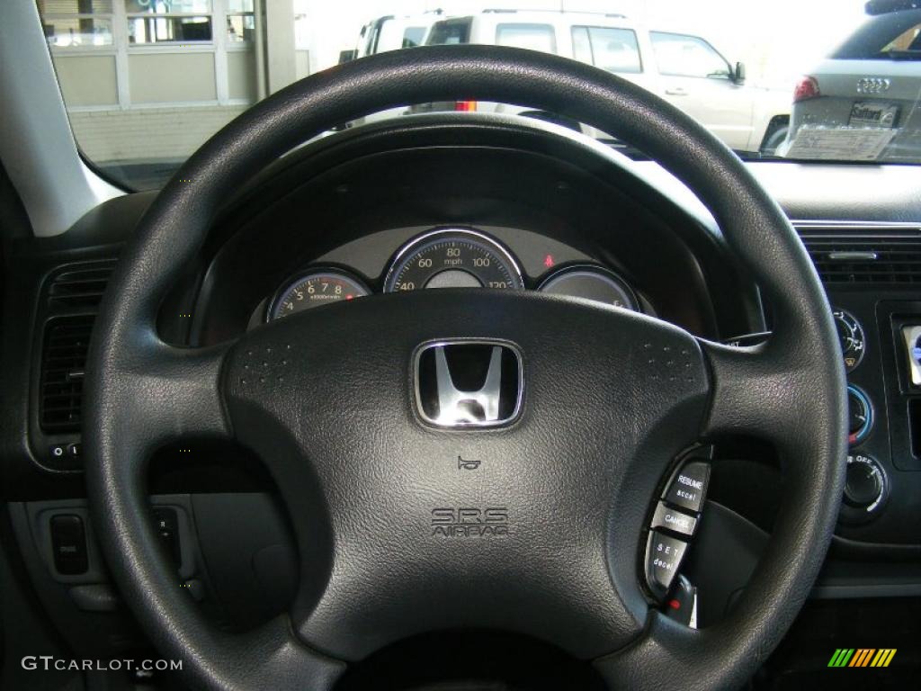 2004 Honda Civic LX Sedan Gray Steering Wheel Photo #47658463