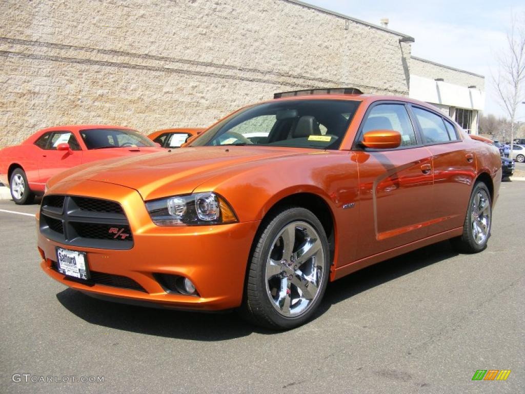 2011 Charger R/T Road & Track - Toxic Orange Pearl / Black photo #1