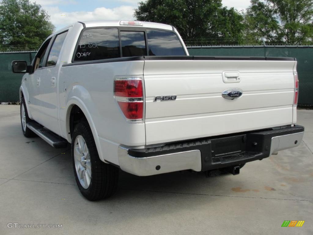 2011 F150 Lariat SuperCrew - White Platinum Metallic Tri-Coat / Pale Adobe photo #5