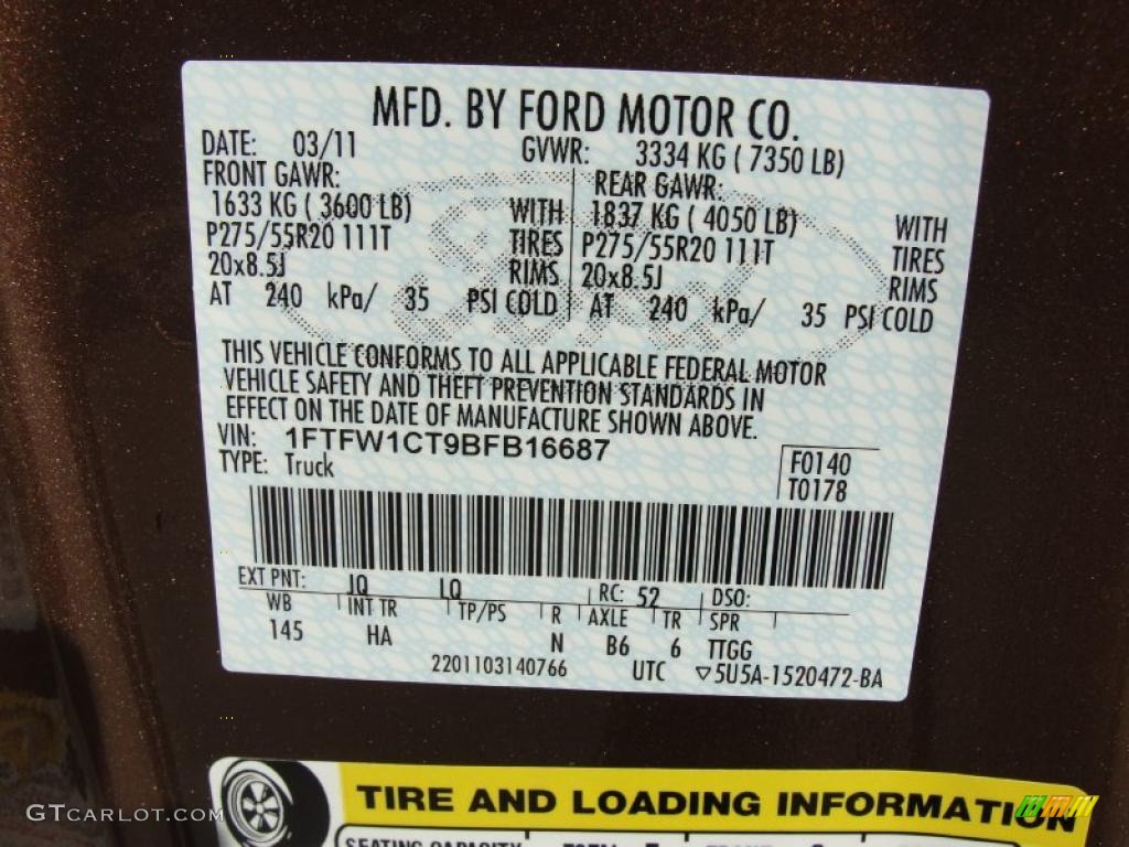 2011 F150 Color Code JQ for Golden Bronze Metallic Photo #47663188