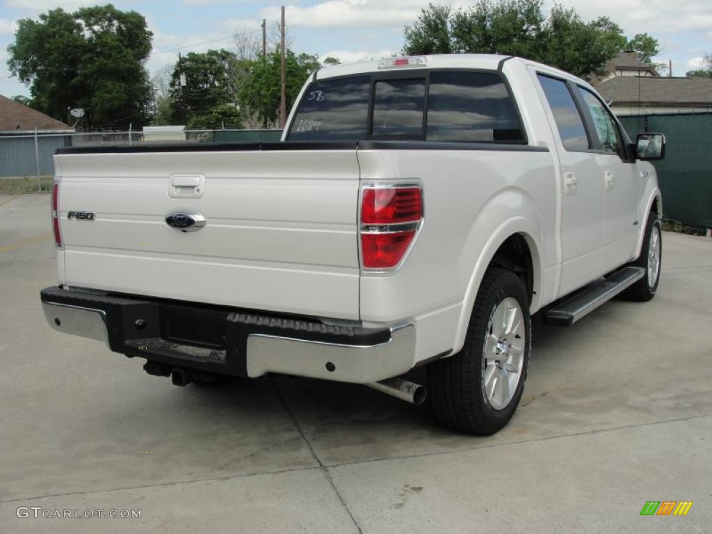 2011 F150 Lariat SuperCrew - White Platinum Metallic Tri-Coat / Pale Adobe photo #3