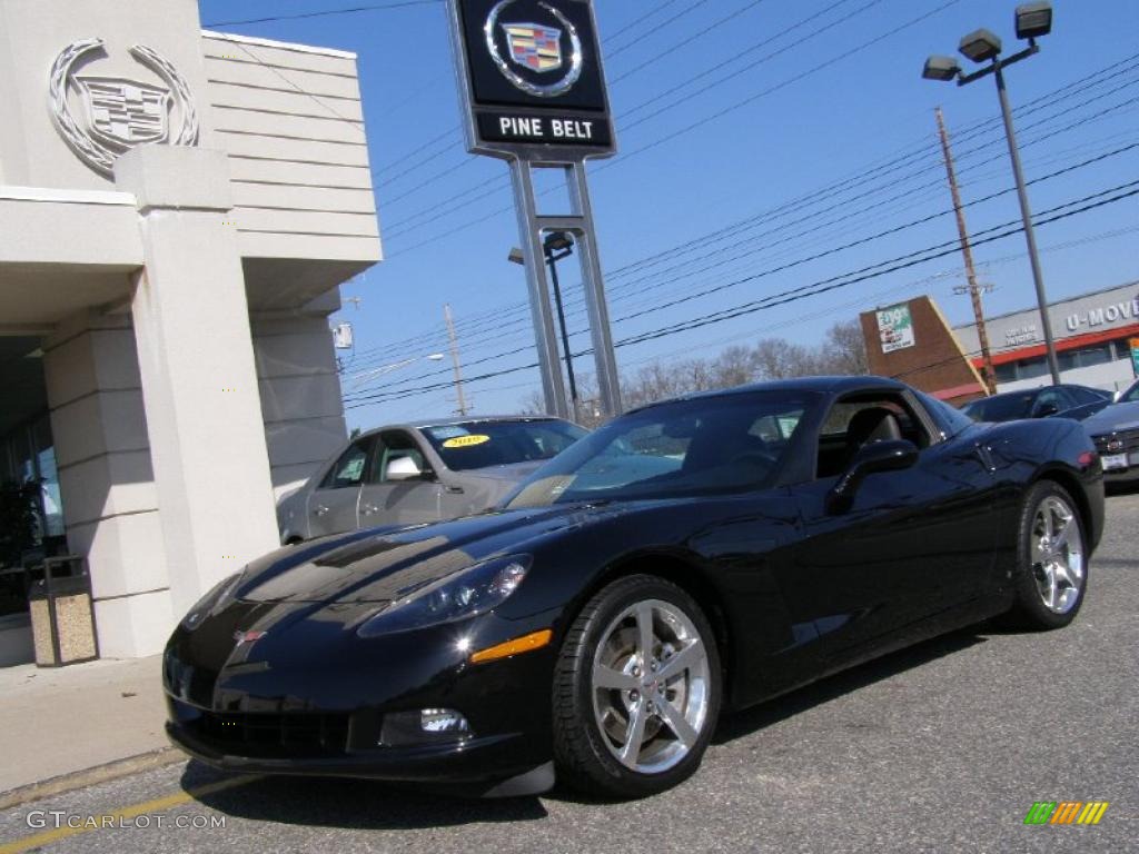 2008 Corvette Coupe - Black / Red photo #1