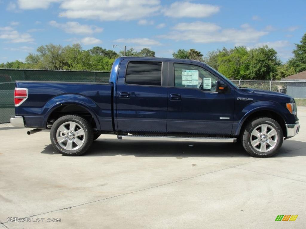 2011 F150 Lariat SuperCrew - Dark Blue Pearl Metallic / Black photo #2