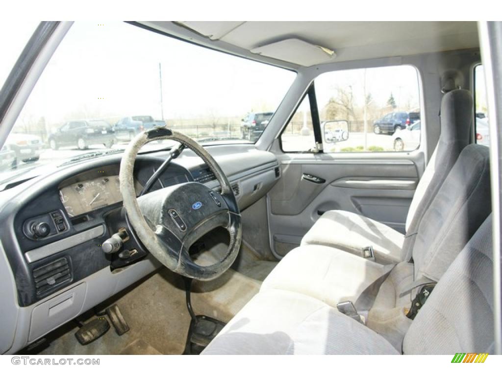 1994 F250 XLT Extended Cab 4x4 - White / Gray photo #8