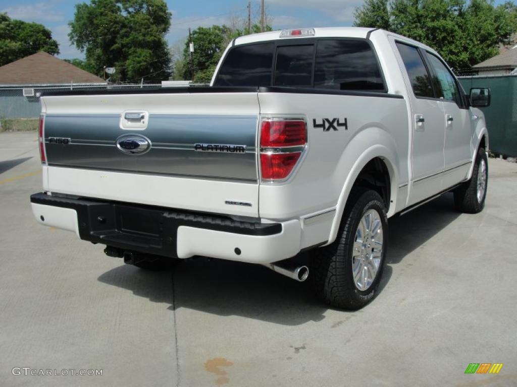 2011 F150 Platinum SuperCrew 4x4 - White Platinum Metallic Tri-Coat / Steel Gray/Black photo #3