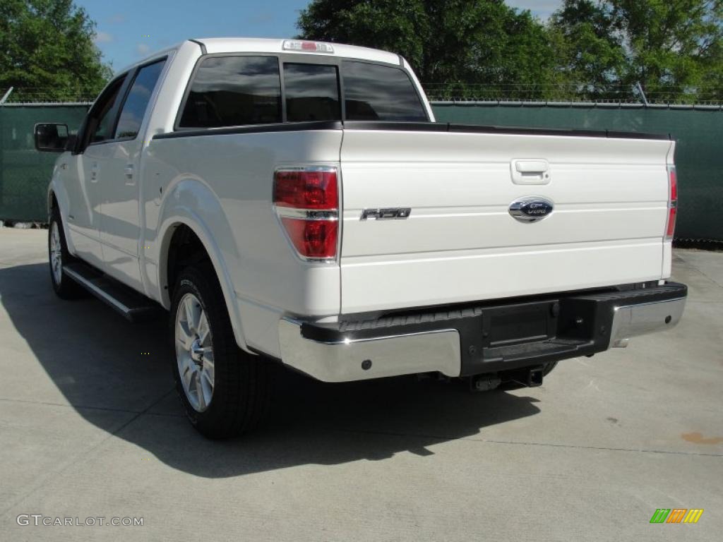 2011 F150 Lariat SuperCrew - White Platinum Metallic Tri-Coat / Pale Adobe photo #5