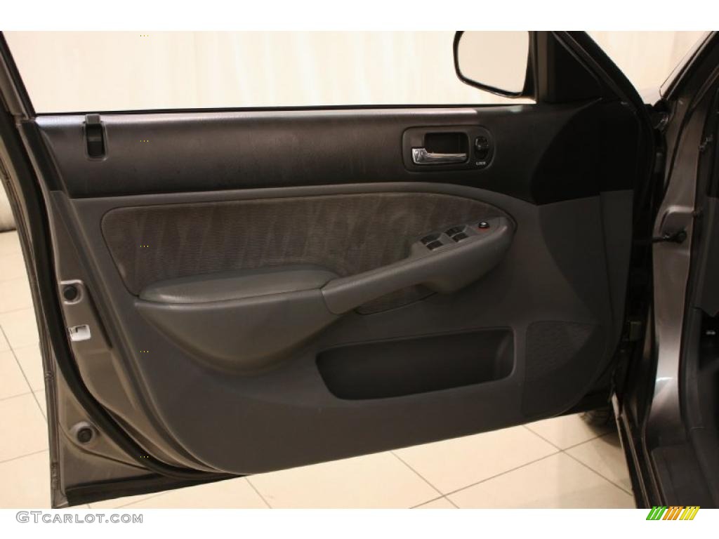 2004 Honda Civic LX Sedan Gray Door Panel Photo #47669341