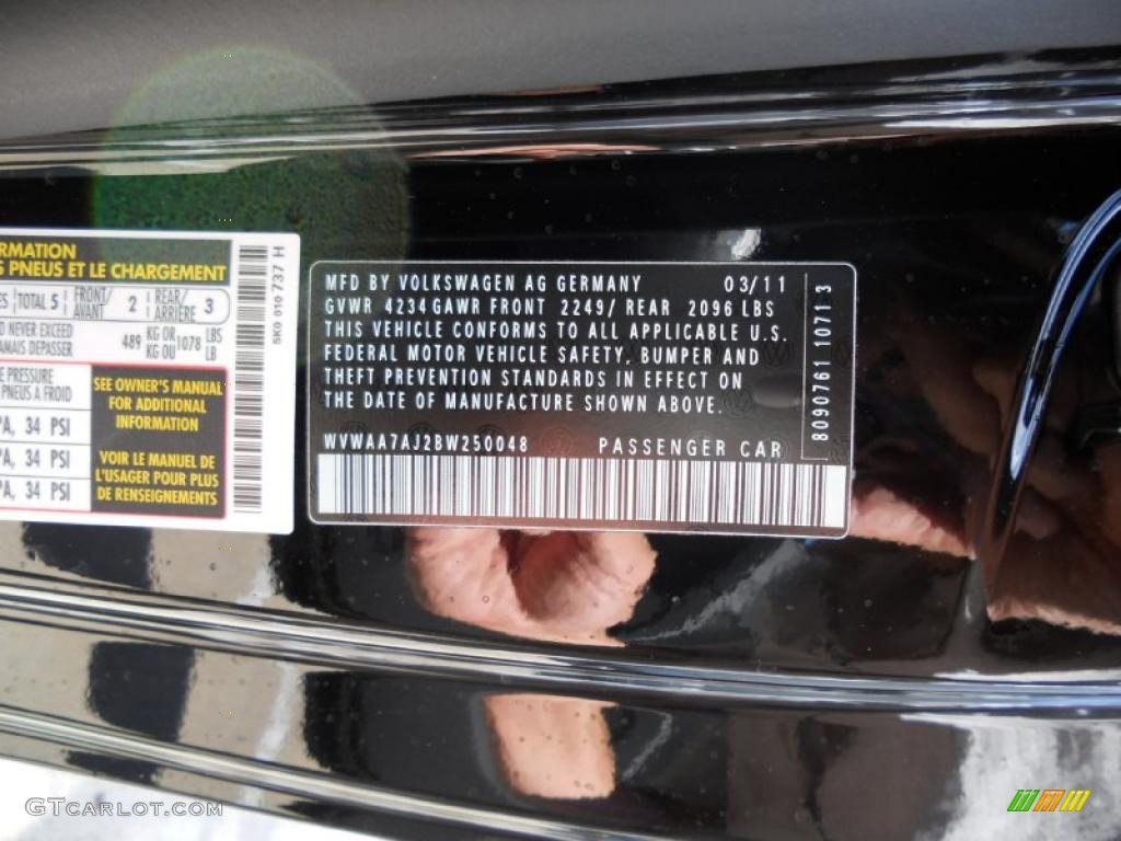 2011 Volkswagen Golf 2 Door Info Tag Photo #47670016