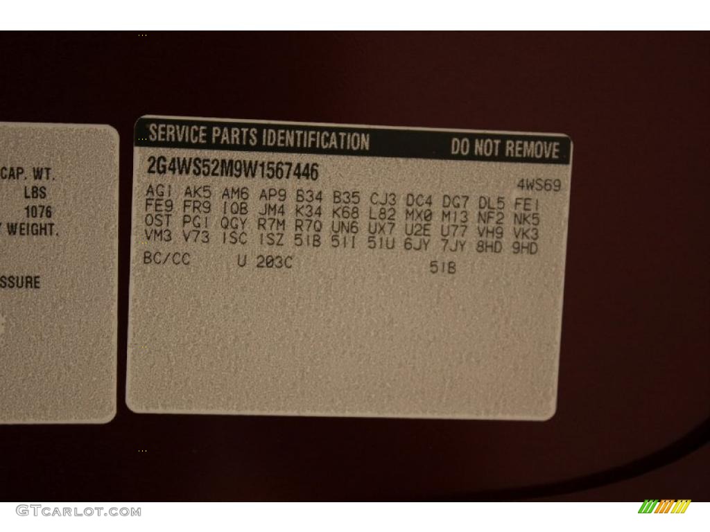 1998 Buick Century Custom Info Tag Photo #47672179