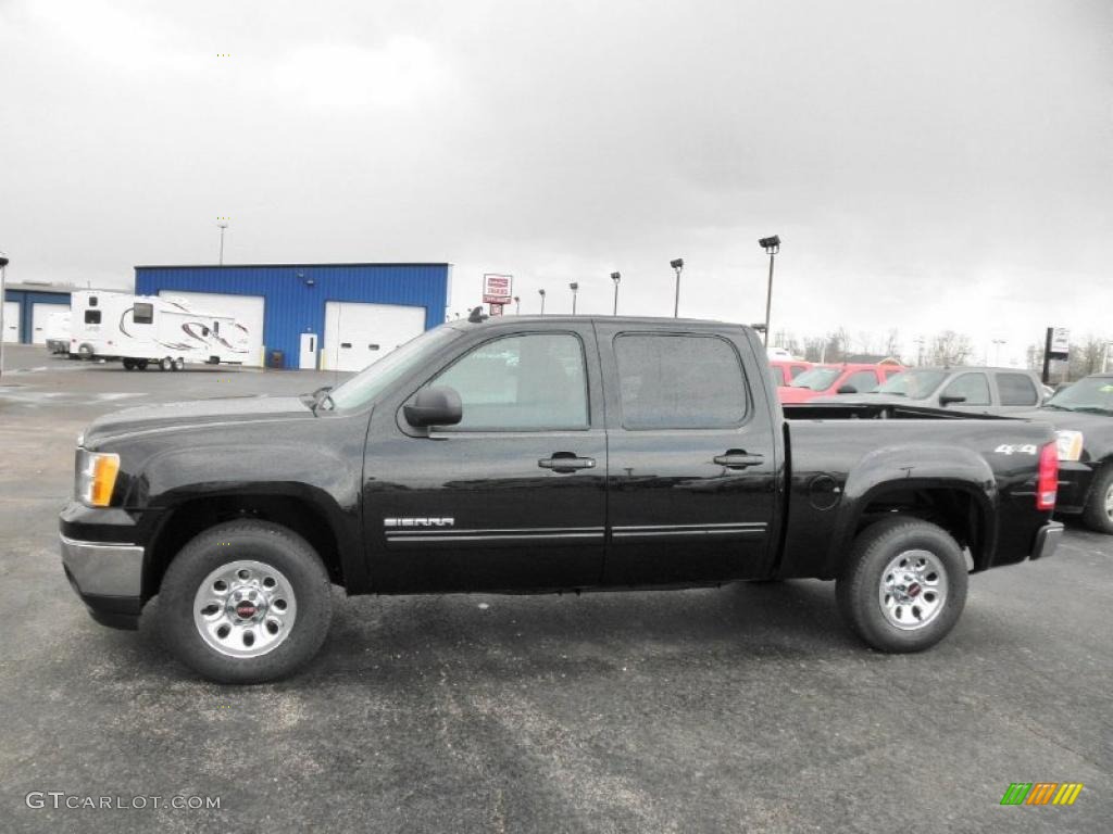 Onyx Black 2011 GMC Sierra 1500 Crew Cab 4x4 Exterior Photo #47672542