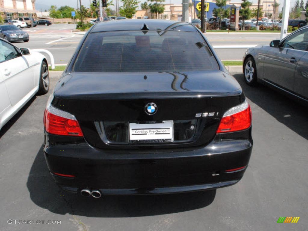 2008 5 Series 535i Sedan - Jet Black / Black photo #9