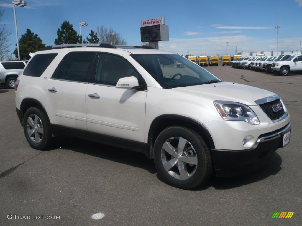 2011 Acadia SLT AWD - White Diamond Tintcoat / Ebony photo #1