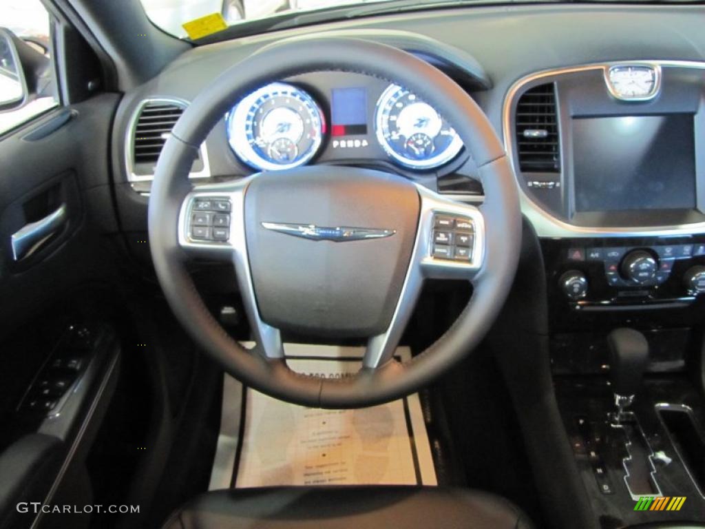 2011 Chrysler 300 Limited Black Steering Wheel Photo #47677021