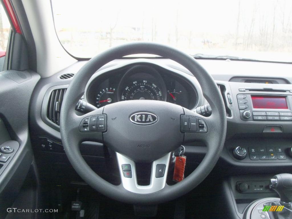2011 Kia Sportage LX Black Steering Wheel Photo #47677249