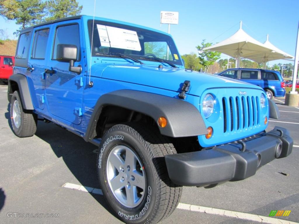 2011 Wrangler Unlimited Sport 4x4 - Cosmos Blue / Black photo #4