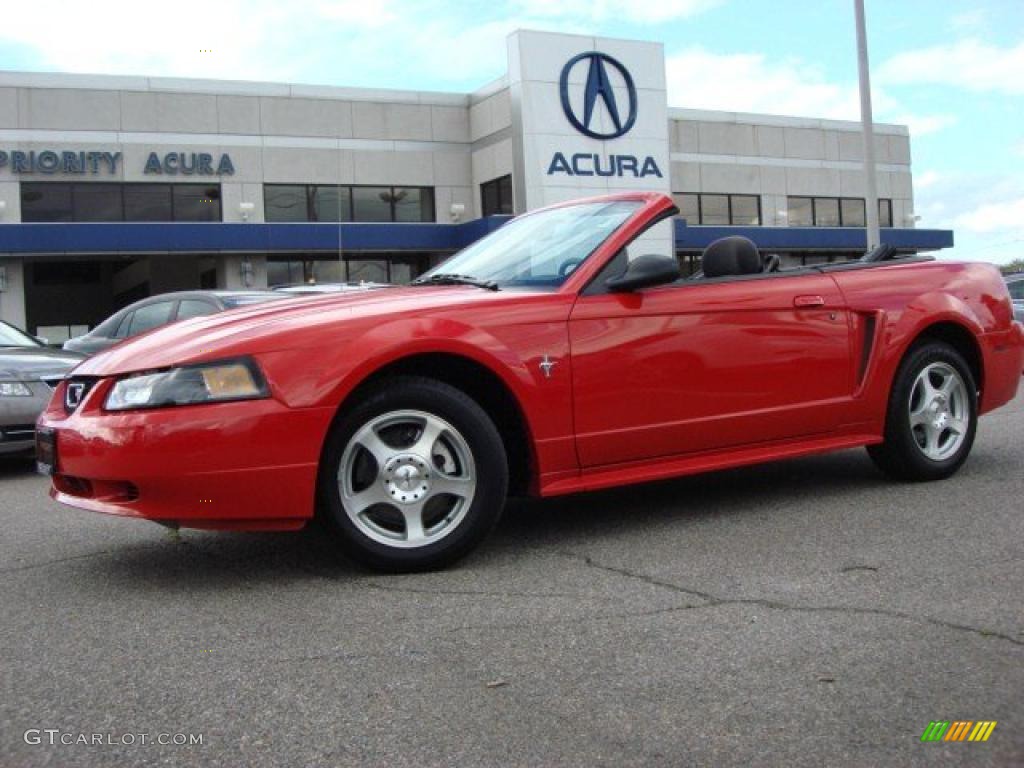 2003 Mustang V6 Convertible - Torch Red / Dark Charcoal/Medium Graphite photo #2