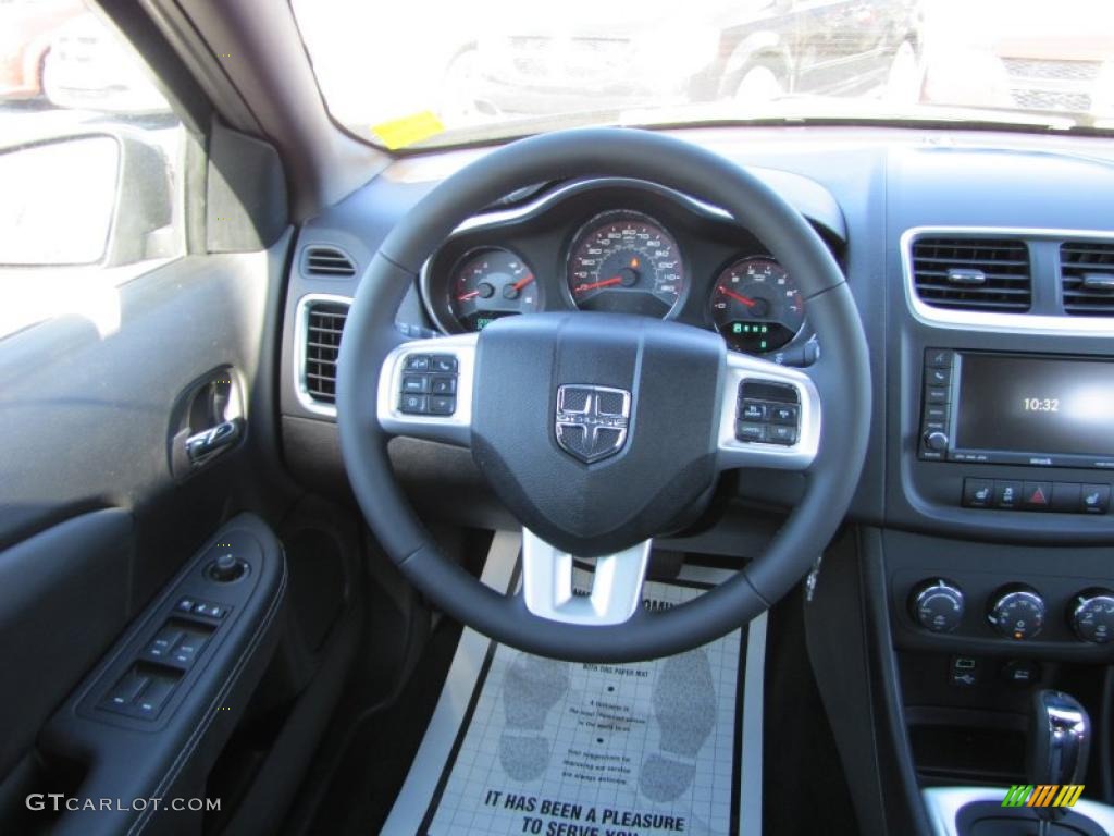 2011 Dodge Avenger Lux Black Steering Wheel Photo #47678881